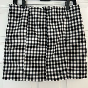 Free People Black and White Checkered Mini Skirt
